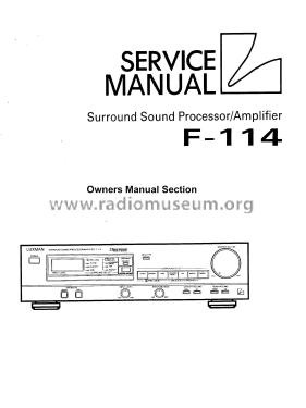 Surround Sound Processor Amplifier F-114; Luxman, Lux Corp.; (ID = 1873013) Ampl/Mixer