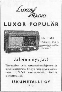 Populär 694W; Luxor, Helsinki - (ID = 1141750) Radio