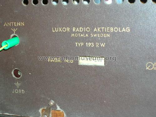 193RW; Luxor Radio AB; (ID = 1026217) Radio