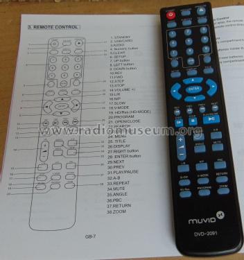 Muvid Remote Control DVD-2091; M3 Electronic GmbH; (ID = 2889744) Misc