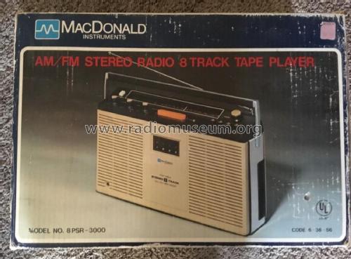 Portable Stereo 8 Track AM-FM MPX Radio 8PSR-3000 Code 6-36-56; MacDonald (ID = 2872183) Radio