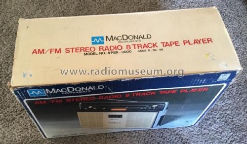 Portable Stereo 8 Track AM-FM MPX Radio 8PSR-3000 Code 6-36-56; MacDonald (ID = 2872184) Radio