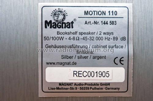 2-Wege Kompakt-Lautsprecherbox Motion 110 - Art.-Nr. 144503; Magnat; Pulheim (ID = 2306856) Speaker-P