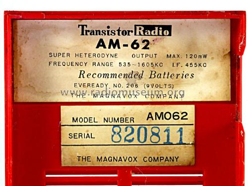 AM62 ; Magnavox Co., (ID = 2245201) Radio