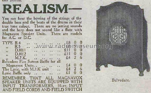 Belvedere Speaker ; Magnavox Co., (ID = 2706807) Parlante