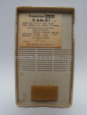 Eight Transistor 2-AM-81; Magnavox Co., (ID = 2313657) Radio