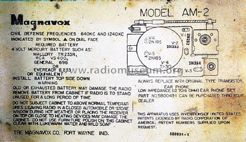AM-2 Ch= CR729AA, CR729BA and CR729CA; Magnavox Co., (ID = 1605622) Radio