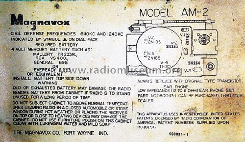 AM-2 Ch= CR729AA, CR729BA and CR729CA; Magnavox Co., (ID = 1605622) Radio