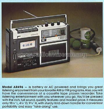 AM/FM Cassette Recorder AR496; Magnavox Co., (ID = 1642937) Radio