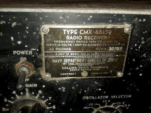 Radio Receiver CMX-46159 - TCS-12; Magnavox Co., (ID = 1457543) Mil Re