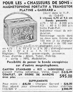 Magnétophone portatif à transistors ; Magnétic-France; (ID = 2750412) R-Player