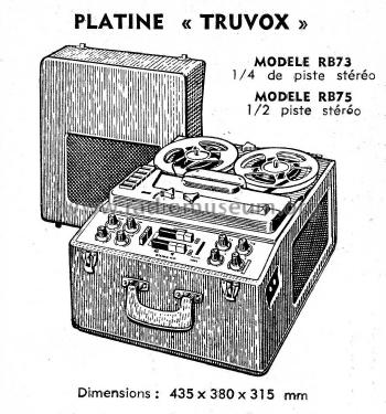 Magnétophone stéréophonique 1/2 piste RB 75; Magnétic-France; (ID = 2738998) Ton-Bild