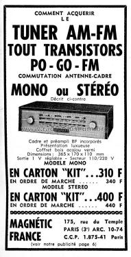 Tuner AM-FM Mono ; Magnétic-France; (ID = 2516708) Radio