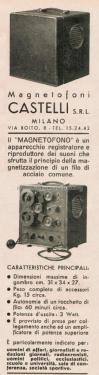 Magnetofono / Registratore a filo ; Magnetofoni Castelli (ID = 2667309) R-Player