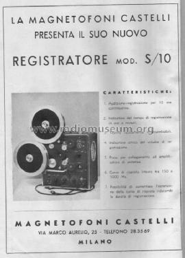 Registratore a Filo, a Nastro e a Disco S10; Magnetofoni Castelli (ID = 364034) R-Player