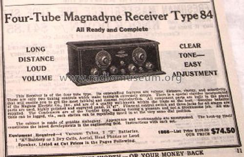 Magnadyne Receiver Type 84 Catalog No. 868; Magnus Electric Co. (ID = 1423753) Radio