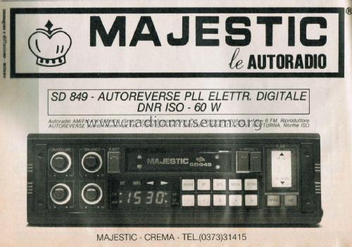 Autoradio SD 849; Majestic, New (ID = 2723435) Car Radio