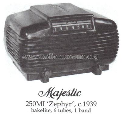 250MI Zephyr; Majestic Radio & (ID = 1442628) Radio