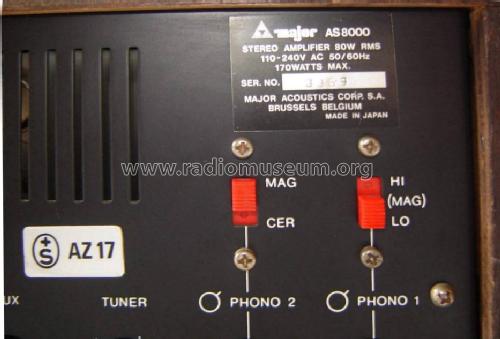 HiFi Amplifier AS 8000; MAJOR Acoustics Corp (ID = 1021236) Ampl/Mixer