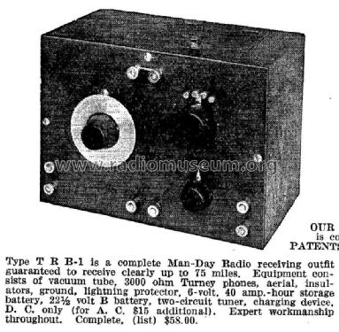 Man-Day 1-tube Receiving Set Type T R B-1; Man-Day Corporation; (ID = 974499) Radio