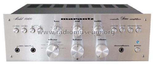 Console Stereo Amplifier 1060; Marantz Sound United (ID = 744957) Ampl/Mixer