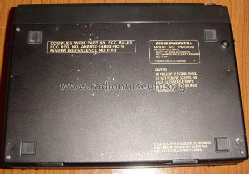 Portable Cassette Recorder PMD222; Marantz Sound United (ID = 367641) R-Player