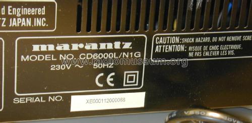 CD Player CD6000 OSE CD6000L/N1G; Marantz Sound United (ID = 2360614) R-Player
