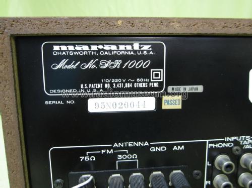 Stereophonic Receiver SR-1000; Marantz Sound United (ID = 2562239) Radio