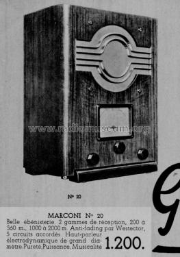 20 Ch= 336; Marconi marque, Cie. (ID = 2722216) Radio