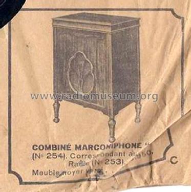 Combiné Marconiphone 4 254 Ch= 253; Marconi marque, Cie. (ID = 1990209) Radio