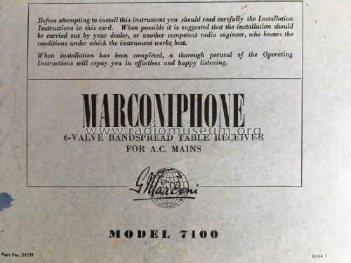 7100 ; Marconi Co. (ID = 2450597) Radio