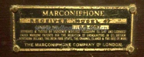 Marconiphone 47; Marconi Co. (ID = 2305972) Radio