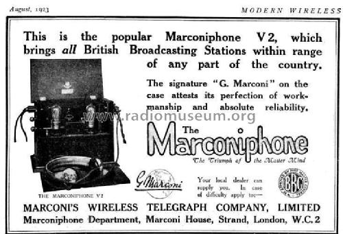 Marconiphone V2; Marconi Co. (ID = 2105717) Radio