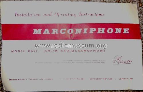 Radiogram RG95; Marconi Co. (ID = 1953485) Radio