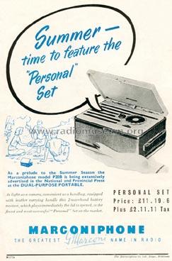 Marconiphone 'Personal K12' P20B; Marconi Co. (ID = 111190) Radio