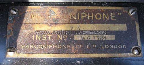 Marconiphone V 3; Marconi Co. (ID = 297793) Radio