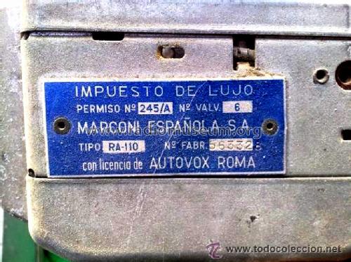 RA-110; Marconi Española S.A (ID = 970921) Car Radio