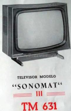 Sonomat III TM-631; Marconi Española S.A (ID = 2449169) Télévision
