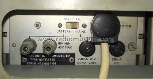Distortion Factor Meter TF2331; Marconi Instruments, (ID = 1454240) Equipment