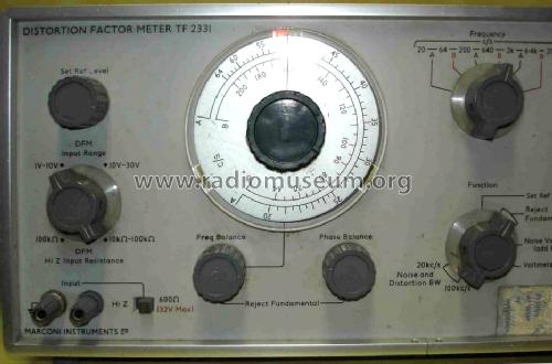 Distortion Factor Meter TF2331; Marconi Instruments, (ID = 1454242) Equipment