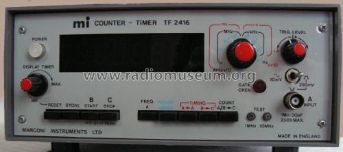 mi Counter / Timer TF 2416 TF 52416-900X; Marconi Instruments, (ID = 2065929) Equipment