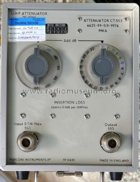 UHF Attenuator DC-1GHz TF 2163S; Marconi Instruments, (ID = 1261395) Equipment