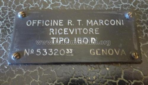 Ricevitore onde corte - Short wave receiver 180D; Marconi Italiana (ID = 3042995) Commercial Re