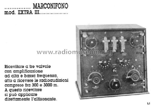 Marconifono Extra III ; Marconi Italiana (ID = 1060053) Radio