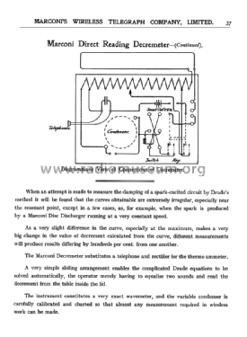 Direct Reading Decremeter ; Marconi's Wireless (ID = 2315434) Ausrüstung