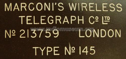 Receiver 145; Marconi's Wireless (ID = 2305746) Radio