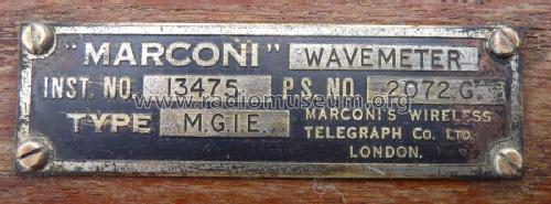 Wavemeter M.G.I.E; Marconi's Wireless (ID = 1713673) Equipment