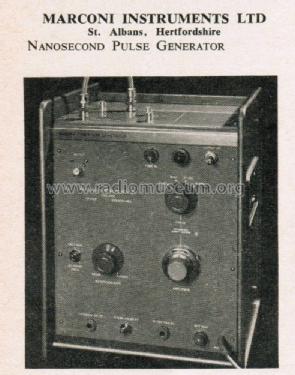Nanosecond Pulse Generator TF1389; Marconi Instruments, (ID = 2685769) Equipment