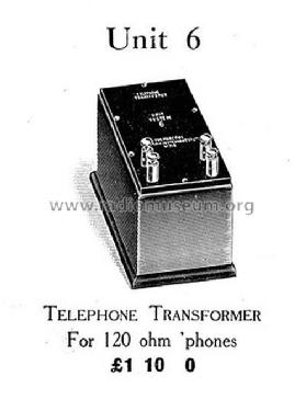 Telephone Transformer Unit No. 6; Marconi Scientific (ID = 2528672) mod-pre26
