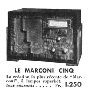 Marconi Cinq 534 Ch= 155; Marconi marque, Cie. (ID = 1472848) Radio